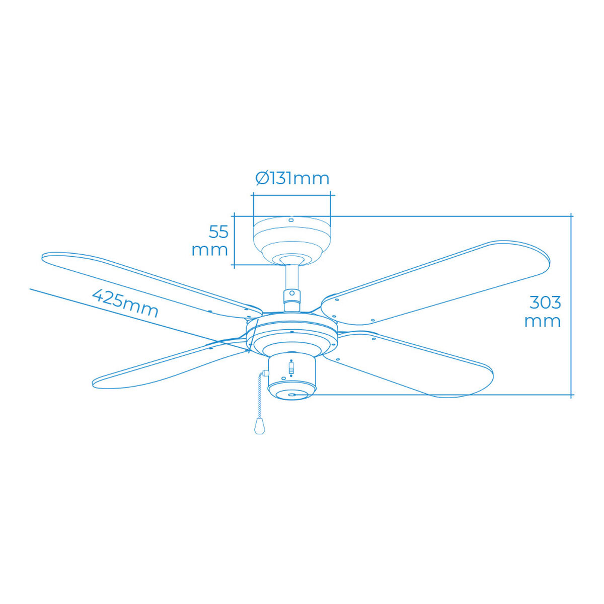 Plafondventilator EDM 33802 Báltico Balts 50 W ø 102 cm